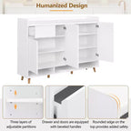 CLIHOME Meuble à chaussures moderne avec étagères réglables, Organiseur de maison minimaliste, Buffet de rangement