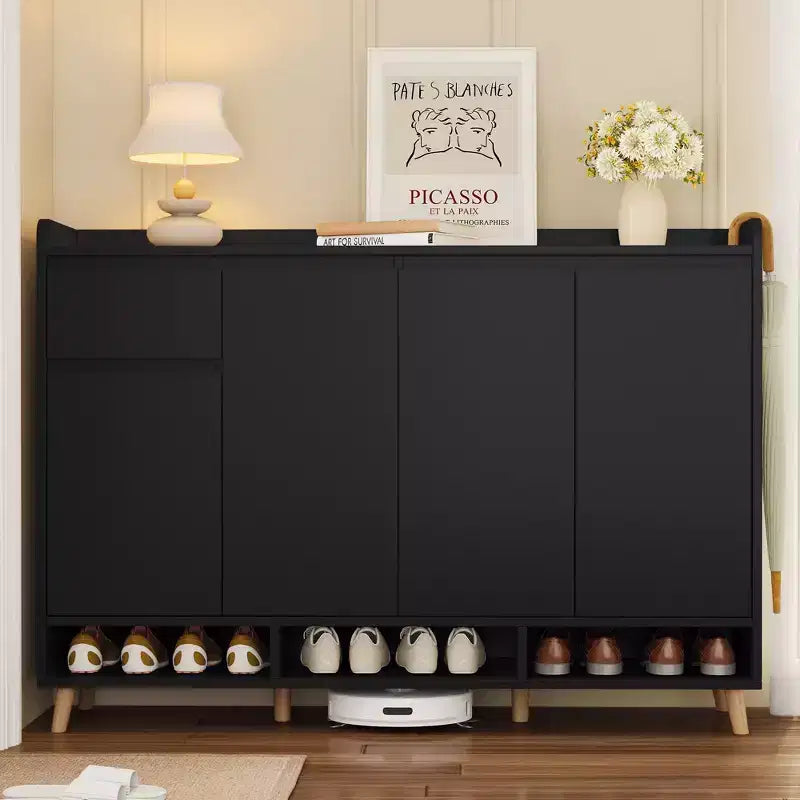 CLIHOME Meuble à chaussures moderne avec étagères réglables, Organiseur de maison minimaliste, Buffet de rangement