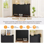 CLIHOME Meuble à chaussures moderne avec étagères réglables, Organiseur de maison minimaliste, Buffet de rangement