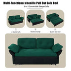 Canapé-Lit Convertible Multifonctionnel Moderne Tachi en Chenille 188cm GDFStudio