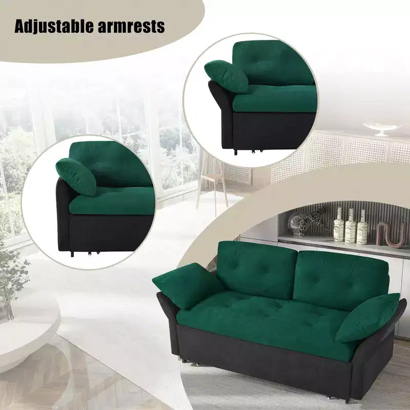 Canapé-Lit Convertible Multifonctionnel Moderne Tachi en Chenille 188cm GDFStudio