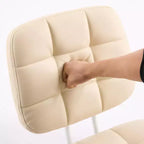 VINGLI Chaise de bureau compacte et petite, jolie chaise de coiffeuse sans accoudoirs avec roulettes, dossier bas, chaise de travail réglable en hauteur pour petits espaces, en cuir PU