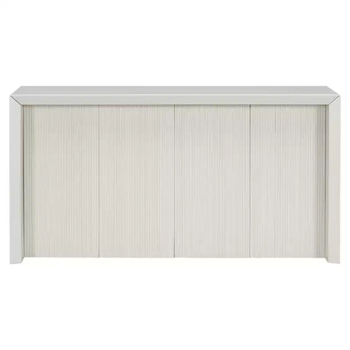 Console d'entrée simple en placage de bois d'acacia avec motif ondulé, adaptée pour le bureau, l'entrée, le couloir, le salon, le hall d'entrée.