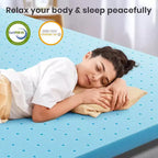 MAYEERTY Surmatelas 3 Pouces Twin - Mousse à Mémoire de Forme Infusée de Gel, Rafraîchissant pour Soulager la Pression et les Maux de Dos, Certifié CertiPUR-US