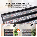 Vitrine à cartes de sport classées VEVOR 36, 77,5x61,7x5,3 cm, cadre de présentation pour cartes de baseball avec protection UV à 98 % et verre PC transparent, noir