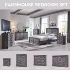 Mastgoal 55 Commode de ferme à 9 tiroirs, grande armoire de rangement rustique en bois avec colonne romaine pour chambre à coucher