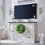 Mastgoal 55 Commode de ferme à 9 tiroirs, grande armoire de rangement rustique en bois avec colonne romaine pour chambre à coucher
