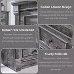 Mastgoal 55 Commode de ferme à 9 tiroirs, grande armoire de rangement rustique en bois avec colonne romaine pour chambre à coucher