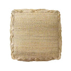 HomeRoots Pouf/Repose-Pieds Cube Quatrefoil en Mélange de Jute Naturel 18 po