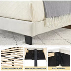 Lit enfant double grande taille DobleePy, tête de lit robuste en velours, lattes en chêne, anti-grincement, sommier tapissier non requis, assemblage facile