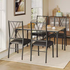 CuisinSmart Ensemble de salle à manger 5 pièces, Table et chaises de cuisine, Ensemble de meubles de salle à manger rectangulaire en métal et bois pour l'intérieur