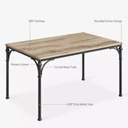 CuisinSmart Ensemble de salle à manger 5 pièces, Table et chaises de cuisine, Ensemble de meubles de salle à manger rectangulaire en métal et bois pour l'intérieur