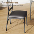 CuisinSmart Ensemble de salle à manger 5 pièces, Table et chaises de cuisine, Ensemble de meubles de salle à manger rectangulaire en métal et bois pour l'intérieur