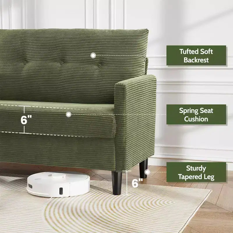 Dyonery Petit canapé 50 places pour salon, chambre, bureau, canapé confortable avec coussin à ressorts à assise profonde
