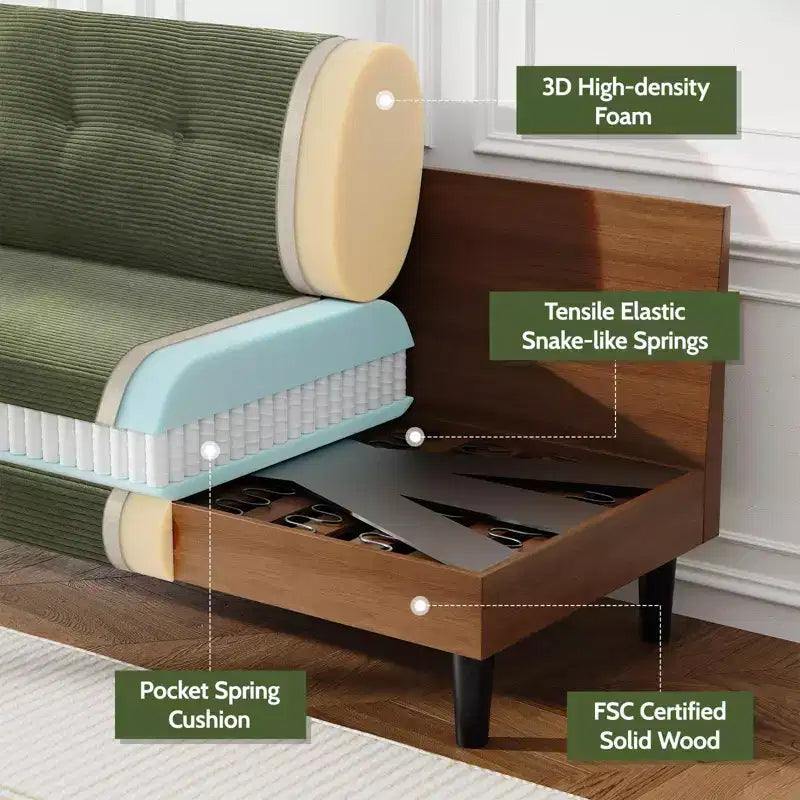 Dyonery Petit canapé 50 places pour salon, chambre, bureau, canapé confortable avec coussin à ressorts à assise profonde
