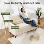 Dyonery Petit canapé 50 places pour salon, chambre, bureau, canapé confortable avec coussin à ressorts à assise profonde