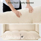 Dyonery Petit canapé 50 places pour salon, chambre, bureau, canapé confortable avec coussin à ressorts à assise profonde