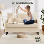 Dyonery Petit canapé 50 places pour salon, chambre, bureau, canapé confortable avec coussin à ressorts à assise profonde