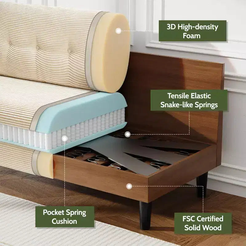 Dyonery Petit canapé 50 places pour salon, chambre, bureau, canapé confortable avec coussin à ressorts à assise profonde