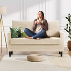 Dyonery 50 Small Loveseat Sofa Small Couch for Living Room, Bedroom, Office, Comfy Love Seat with Deep Seat Spring Cushion