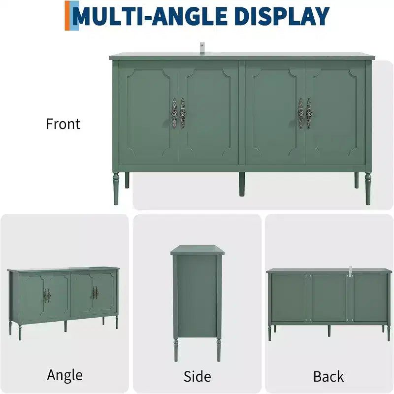 GustoWave 59 Buffet Moderne avec Rangement, 4 Portes et Étagères Réglables, Meuble Bar à Café