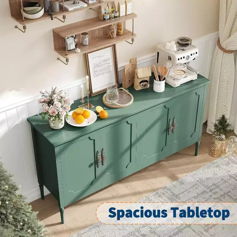 GustoWave 59 Buffet Moderne avec Rangement, 4 Portes et Étagères Réglables, Meuble Bar à Café