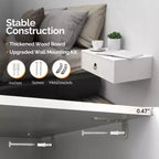 VINGLI Table de Chevet Murale Flottante avec Tiroir, Lot de 2, Table de Chevet Suspendue Blanche pour Chambre à Coucher