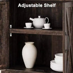 GustoWave Étagère à Livres à 5 Niveaux, Bibliothèque de Style Ferme avec Armoire, Bibliothèque Haute de 174,5 cm avec Portes de Rangement, Étagère à Livres en Bois à 5 Niveaux pour Bureau à Domicile