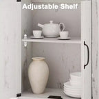 GustoWave Étagère à Livres à 5 Niveaux, Bibliothèque de Style Ferme avec Armoire, Bibliothèque Haute de 174,5 cm avec Portes de Rangement, Étagère à Livres en Bois à 5 Niveaux pour Bureau à Domicile