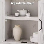 GustoWave Étagère à Livres à 5 Niveaux, Bibliothèque de Style Ferme avec Armoire, Bibliothèque Haute de 174,5 cm avec Portes de Rangement, Étagère à Livres en Bois à 5 Niveaux pour Bureau à Domicile