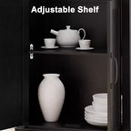 GustoWave Étagère à Livres à 5 Niveaux, Bibliothèque de Style Ferme avec Armoire, Bibliothèque Haute de 174,5 cm avec Portes de Rangement, Étagère à Livres en Bois à 5 Niveaux pour Bureau à Domicile