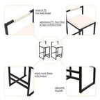 MAYEERTY Lot de 2 tabourets de bar en similicuir, structure en métal, hauteur de comptoir pour îlot de cuisine, beige