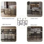 MAYEERTY Lot de 2 tabourets de bar en similicuir, structure en métal, hauteur de comptoir pour îlot de cuisine, beige