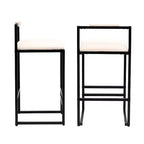 MAYEERTY Lot de 2 tabourets de bar en similicuir, structure en métal, hauteur de comptoir pour îlot de cuisine, beige