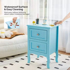 Table de Chevet Bonnlo avec 2 Tiroirs, Tables de Nuit pour Chambres, Petite Table d'Appoint/Table de Nuit Blanche avec Tiroirs pour Petits Espaces