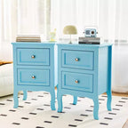 Table de Chevet Bonnlo avec 2 Tiroirs, Tables de Nuit pour Chambres, Petite Table d'Appoint/Table de Nuit Blanche avec Tiroirs pour Petits Espaces