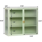 Meuble Haut de Salle de Bain avec Double Porte en Verre, Meuble Mural Moderne Polyvalent pour Cuisine - Rangement Ustensiles de Cuisine & Épices - Boîtes de Conserve, pour Salon
