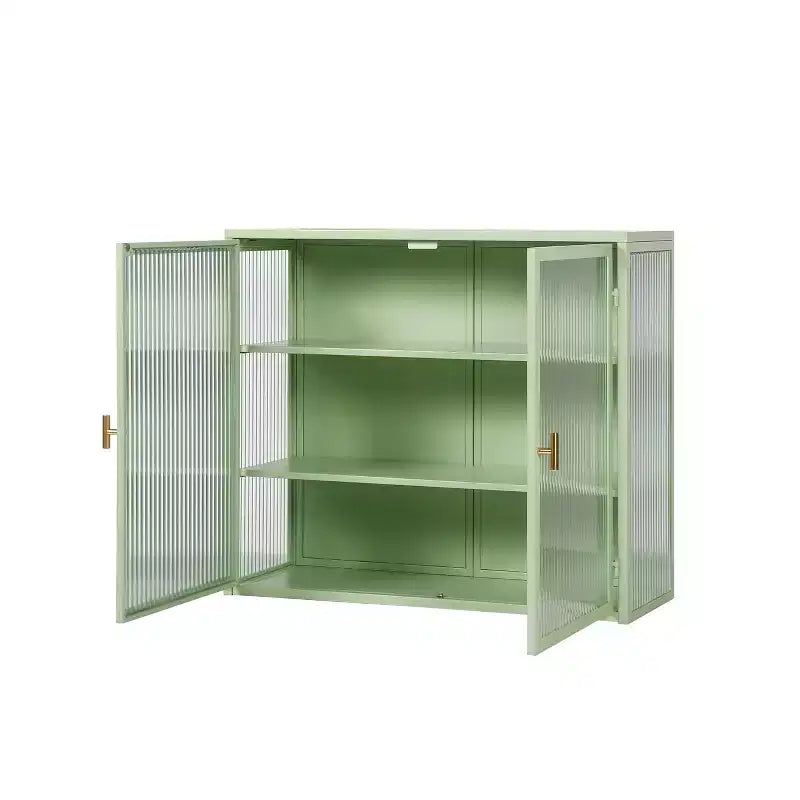 Meuble Haut de Salle de Bain avec Double Porte en Verre, Meuble Mural Moderne Polyvalent pour Cuisine - Rangement Ustensiles de Cuisine & Épices - Boîtes de Conserve, pour Salon