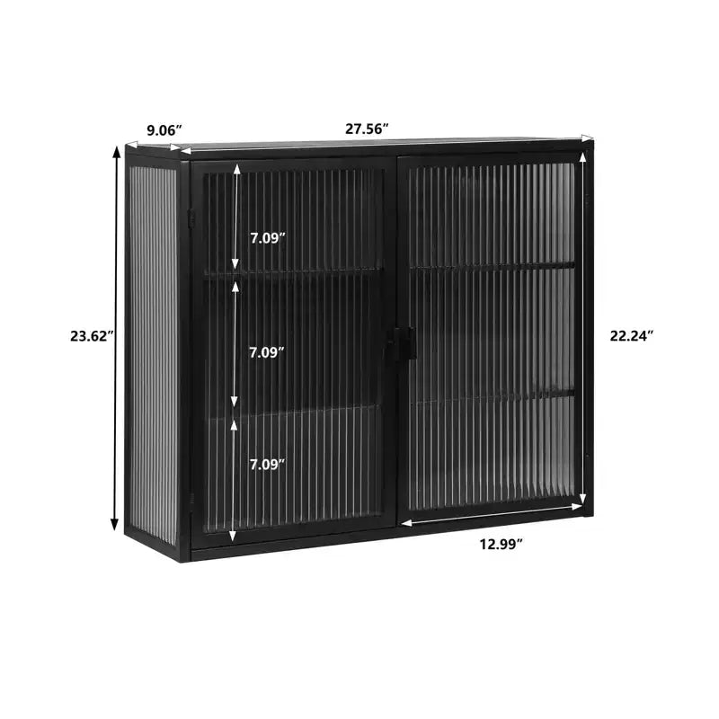 Meuble Haut de Salle de Bain avec Double Porte en Verre, Meuble Mural Moderne Polyvalent pour Cuisine - Rangement Ustensiles de Cuisine & Épices - Boîtes de Conserve, pour Salon