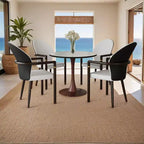 Table à manger ronde LeisureMod Bristol, plateau en MDF avec base piédestal en acier et bois de noyer, table d'appoint moderne pour cuisine et salle à manger, idéale pour les petits espaces