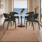 Table à manger ronde LeisureMod Bristol, plateau en MDF avec base piédestal en acier et bois de noyer, table d'appoint moderne pour cuisine et salle à manger, idéale pour les petits espaces