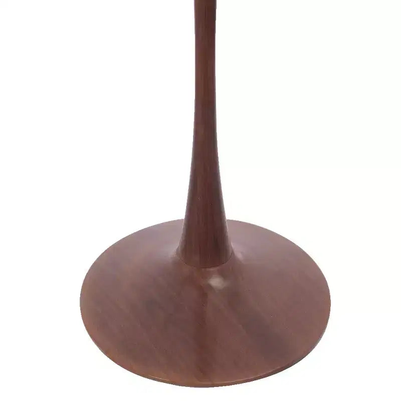 Table à manger ronde LeisureMod Bristol, plateau en MDF avec base piédestal en acier et bois de noyer, table d'appoint moderne pour cuisine et salle à manger, idéale pour les petits espaces