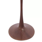 Table à manger ronde LeisureMod Bristol, plateau en MDF avec base piédestal en acier et bois de noyer, table d'appoint moderne pour cuisine et salle à manger, idéale pour les petits espaces