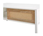 Table Basse CuisinSmart - Table d'Appoint Rectangulaire de Style Mid-Century avec Panneau Coulissant, Étagère de Rangement Ouverte et Pieds en Métal, Idéale pour le Salon