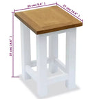 vidaXL Table d'appoint Blanc et marron Chêne massif Petit Durable