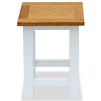 vidaXL Table d'appoint Blanc et marron Chêne massif Petit Durable