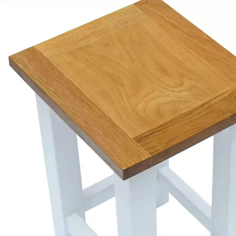 vidaXL Table d'appoint Blanc et marron Chêne massif Petit Durable