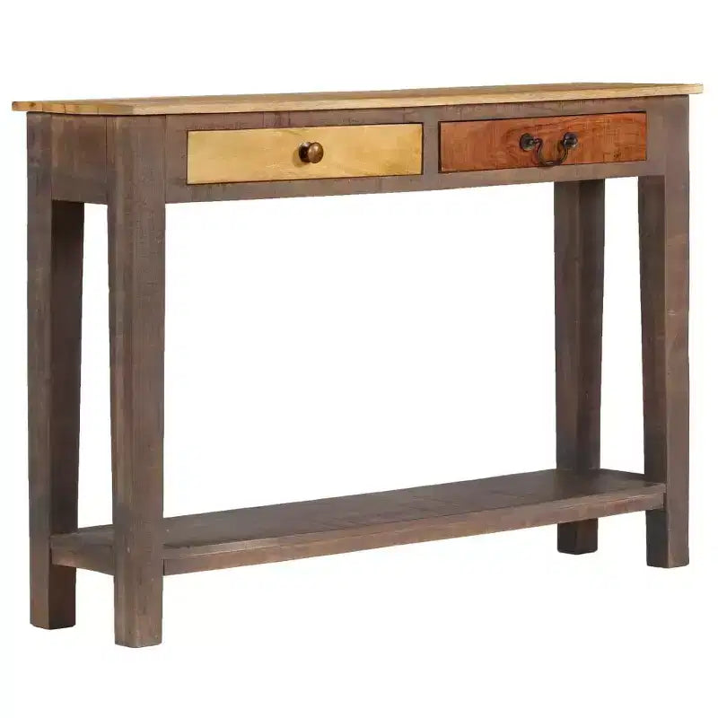 vidaXL Table Console Vintage avec Rangement Table d'Entrée en Bois Massif d'Acacia