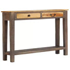 vidaXL Table Console Vintage avec Rangement Table d'Entrée en Bois Massif d'Acacia