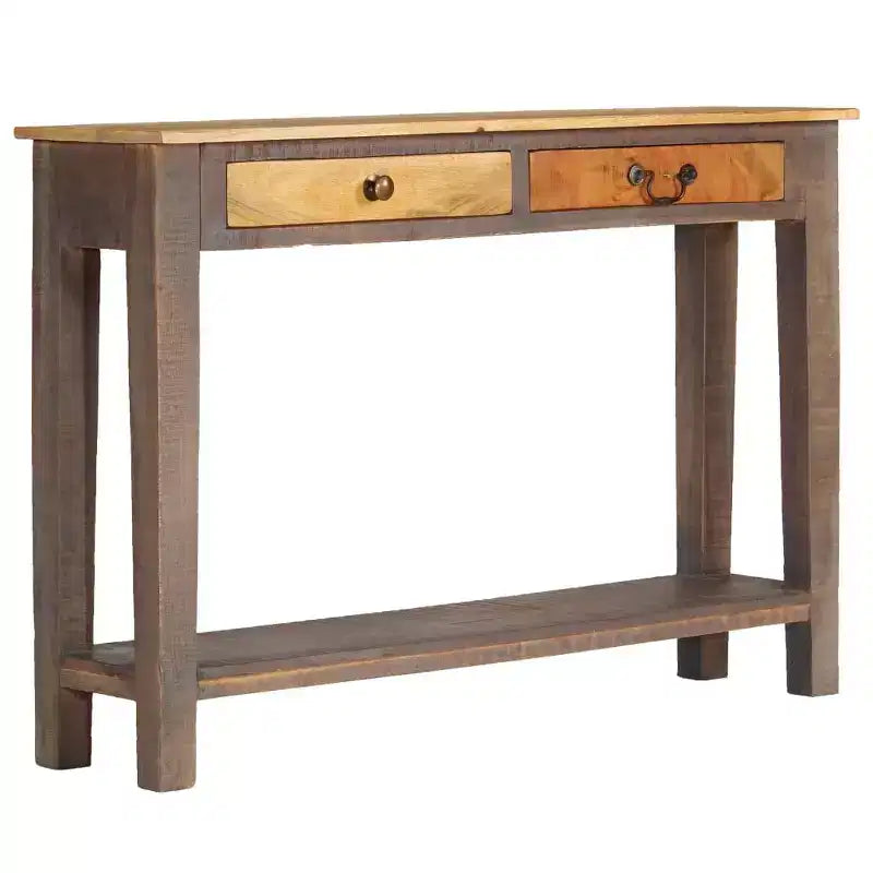 vidaXL Table Console Vintage avec Rangement Table d'Entrée en Bois Massif d'Acacia